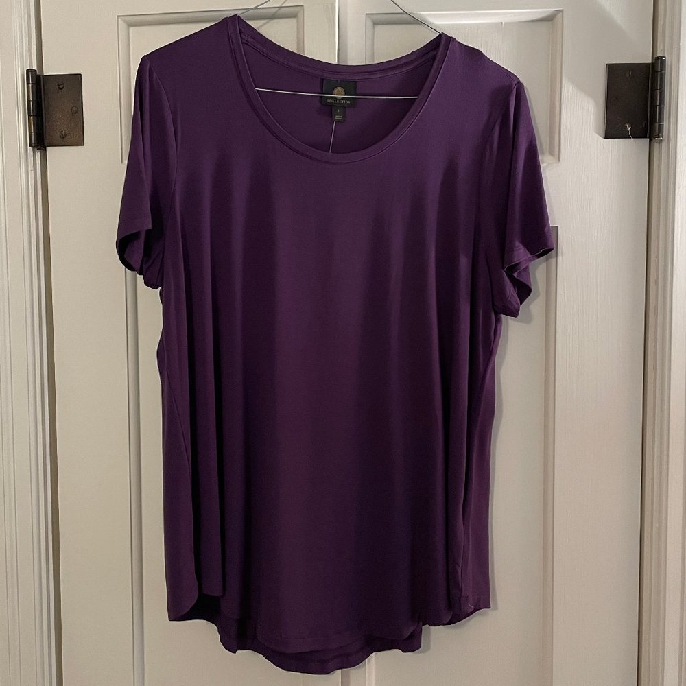 Size Large JM Collection purple amethyst short-sleeved t-shirt